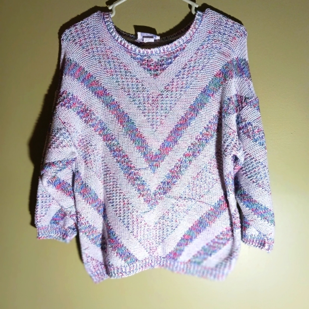 Across America Multicolor Striped Sweater Size Small